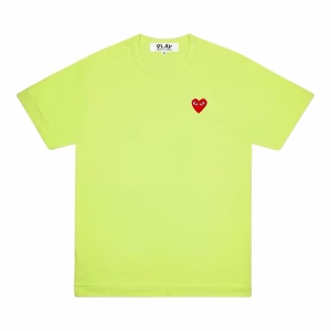 CDG Green Tee with Red Mini Heart
