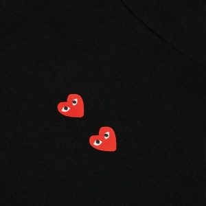 Play Multi Red Heart Longsleeve T-Shirt Black