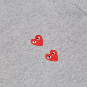 Play Multi Red Heart Longsleeve T-Shirt Grey