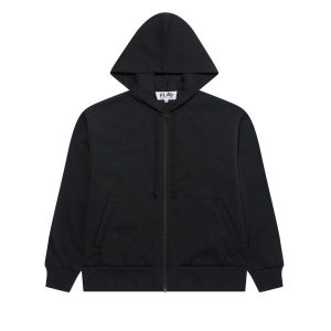 Play zip hoodie red invader heart and blue emblem (black)